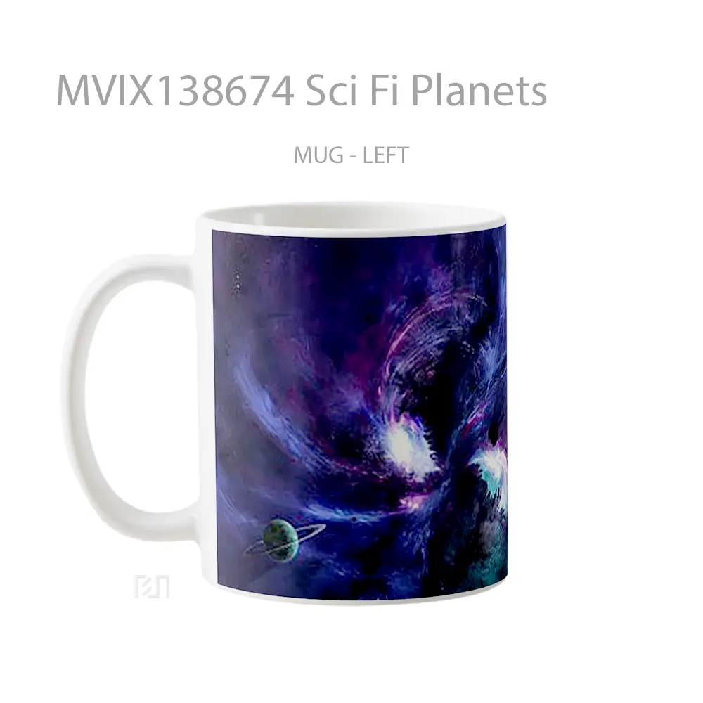 Mug Sci Fi Planets Gelas Astronomi - All-side / Desain