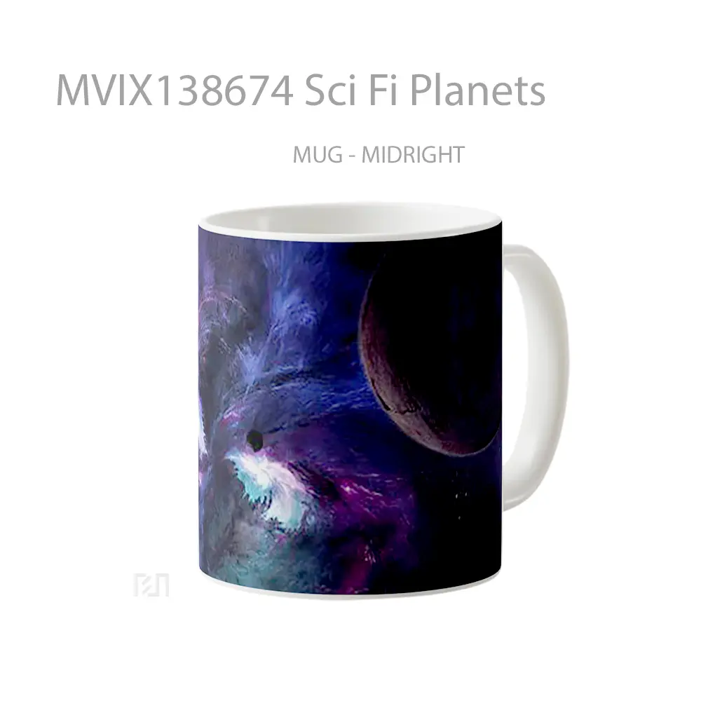 Mug Sci Fi Planets Gelas Astronomi - All-side / Desain