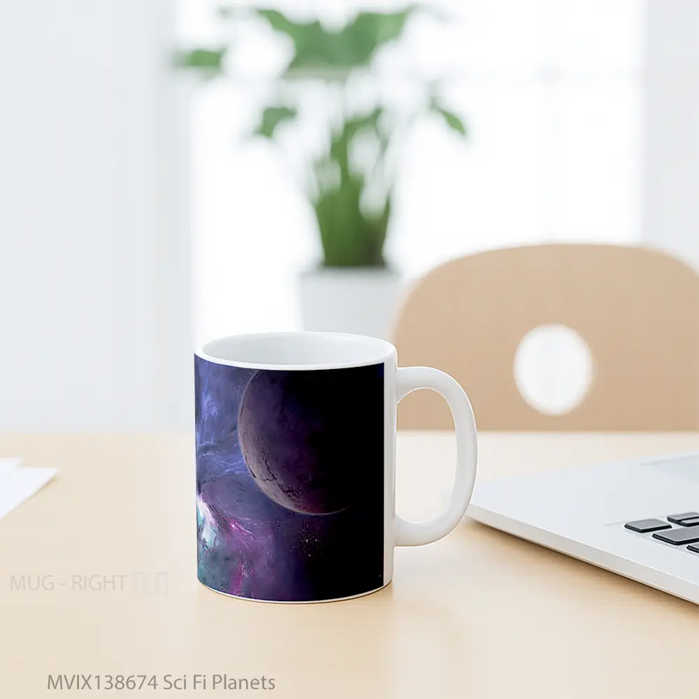 Mug Sci Fi Planets Gelas Astronomi - All-side / Desain