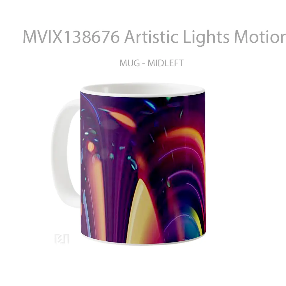 Mug Artistic Lights Motion Gelas Keramik Unik - All-side / Desain