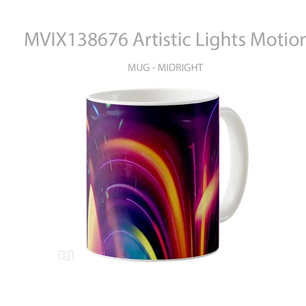 Mug Artistic Lights Motion Gelas Keramik Unik - All-side / Desain