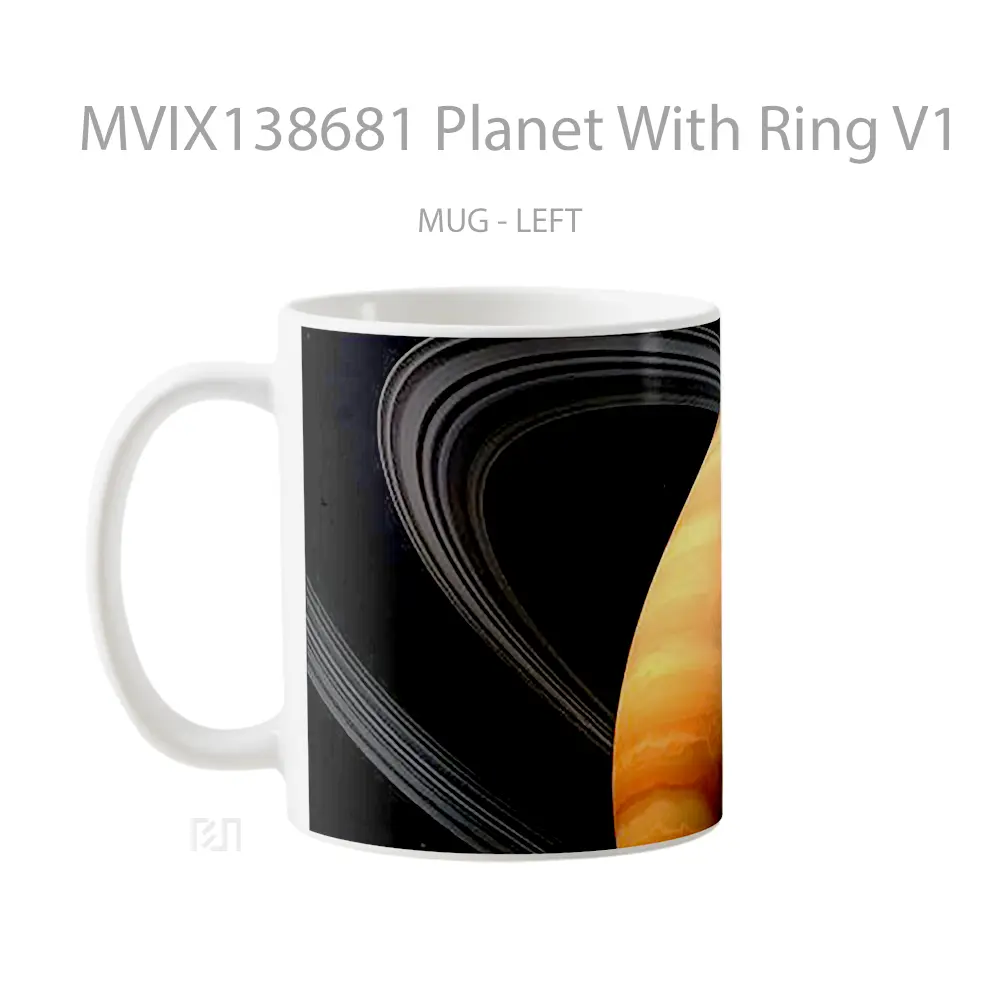 Mug Planet With Ring V1 Gelas Astronomi - All-side / Desain
