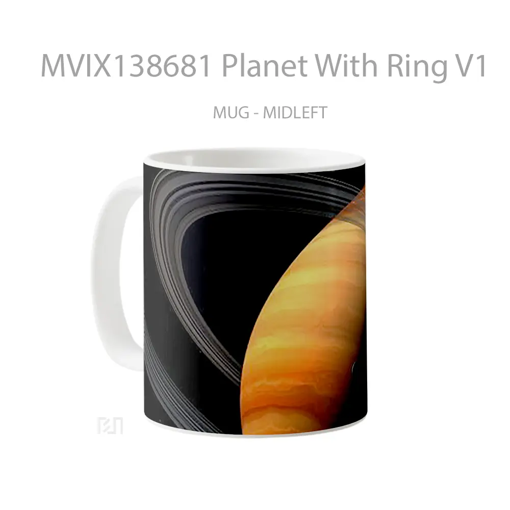 Mug Planet With Ring V1 Gelas Astronomi - All-side / Desain