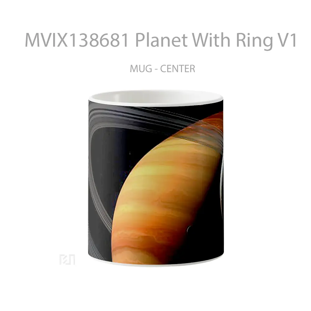 Mug Planet With Ring V1 Gelas Astronomi