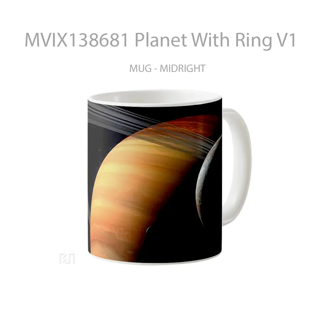 Mug Planet With Ring V1 Gelas Astronomi - All-side / Desain