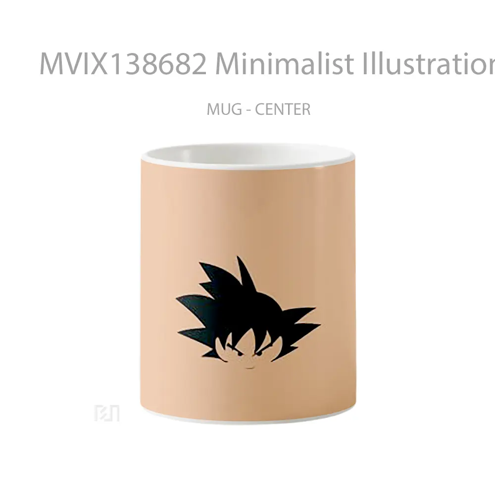 Mug Minimalist Illustration Of Goku Cangkir Anime