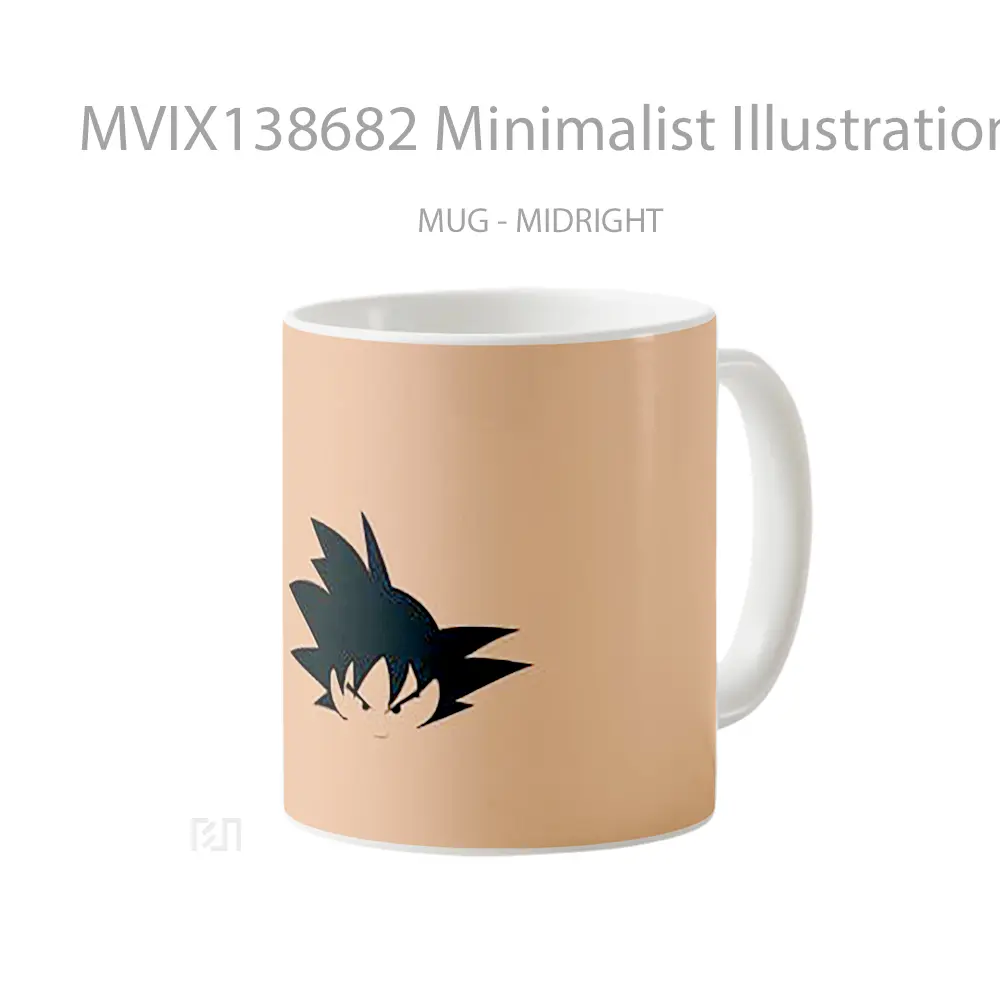 Mug Minimalist Illustration Of Goku Cangkir Anime - All-side / Desain