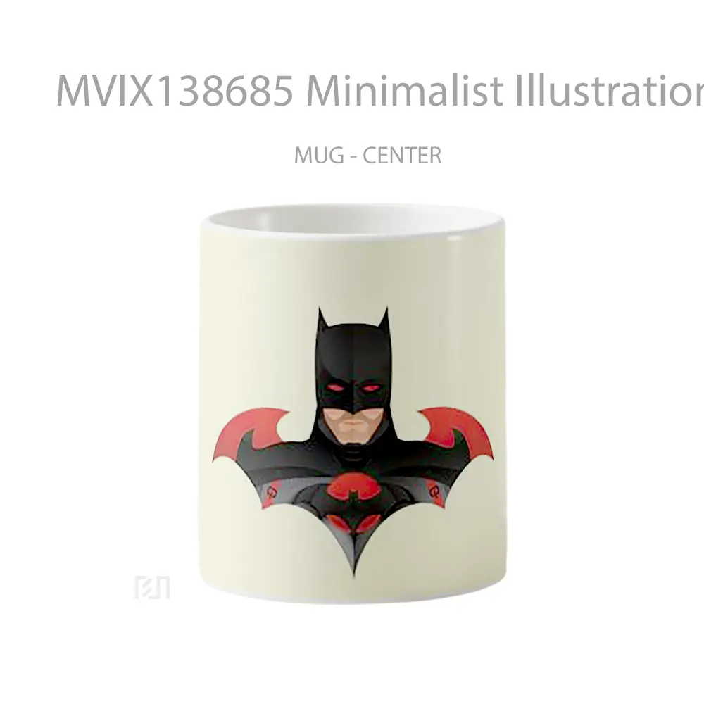 Mug Minimalist Illustration Of Batman Gelas Superhero