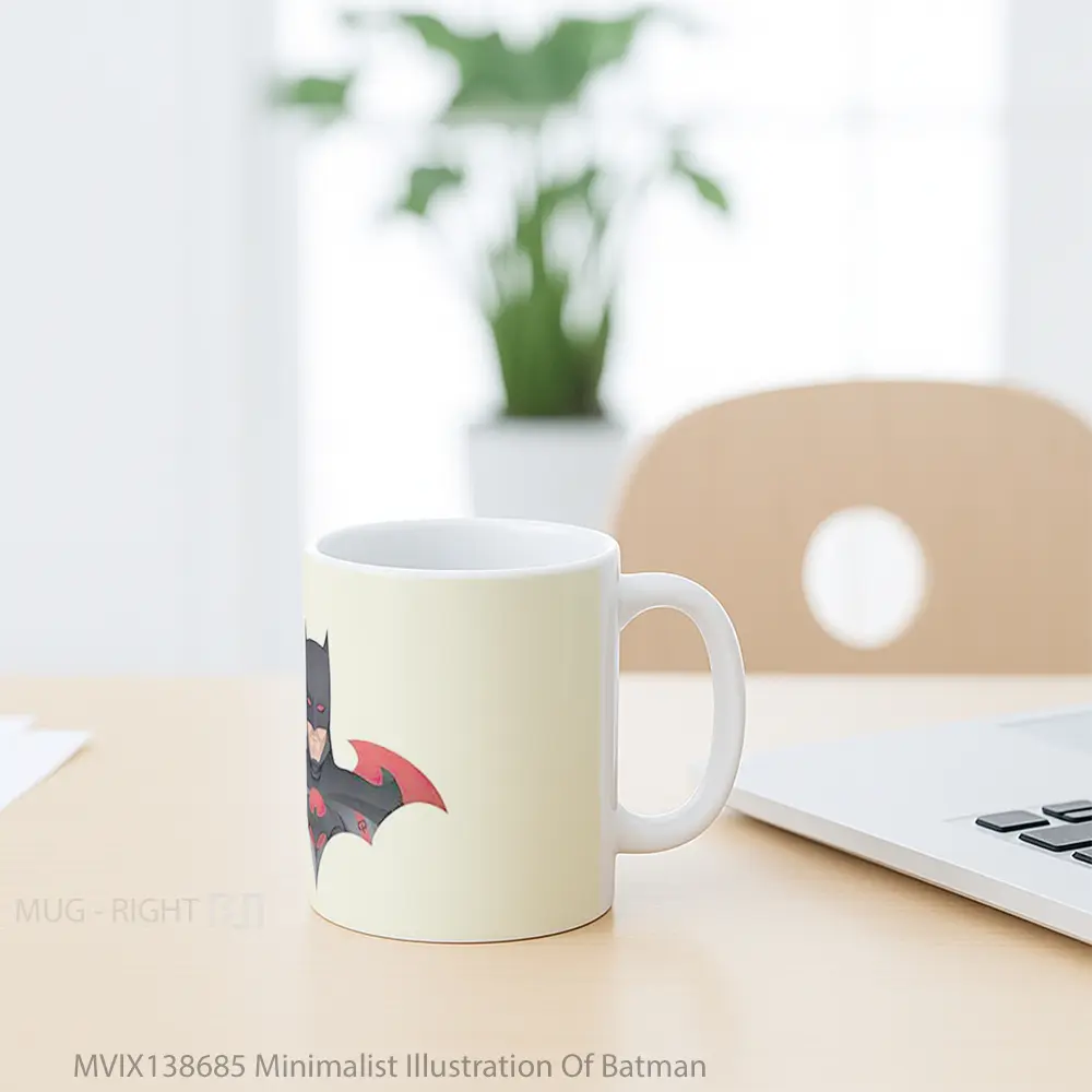 Mug Minimalist Illustration Of Batman Gelas Superhero - All-side / Desain