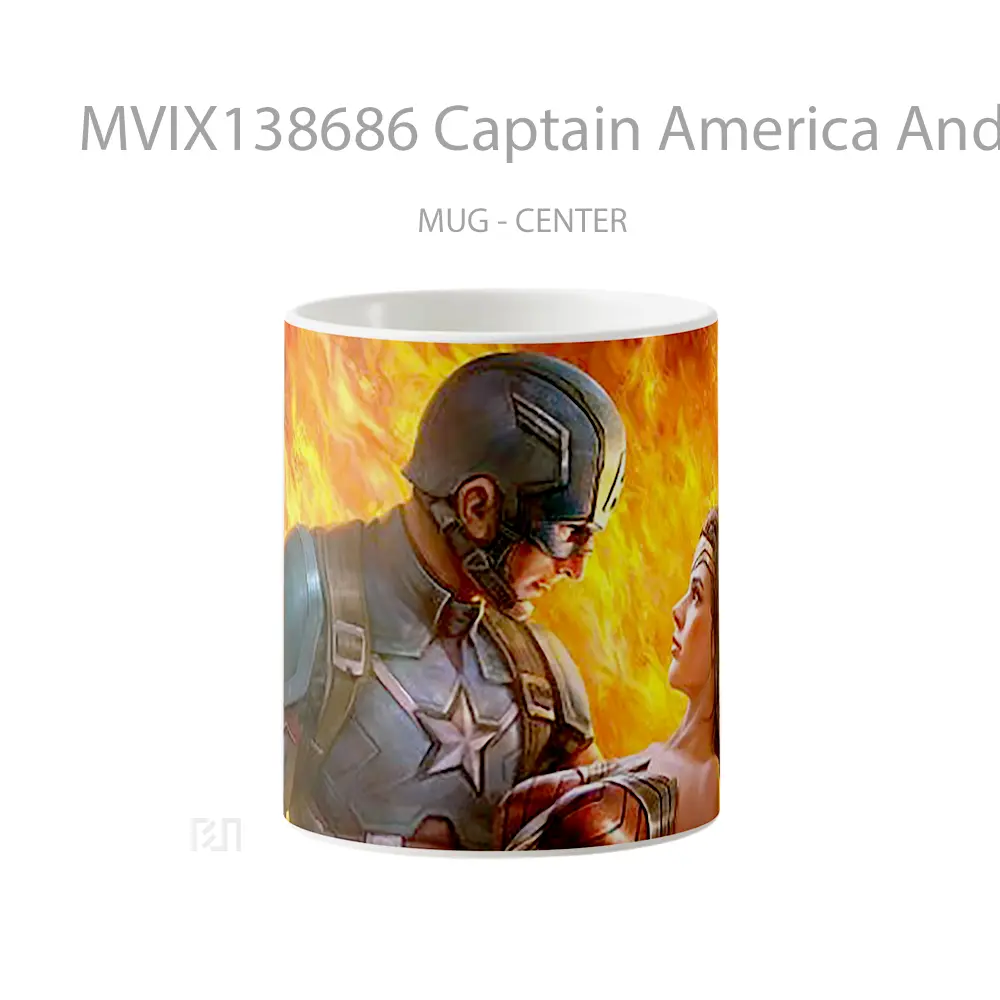 Mug Captain America And Wonder Woman Gelas Superhero