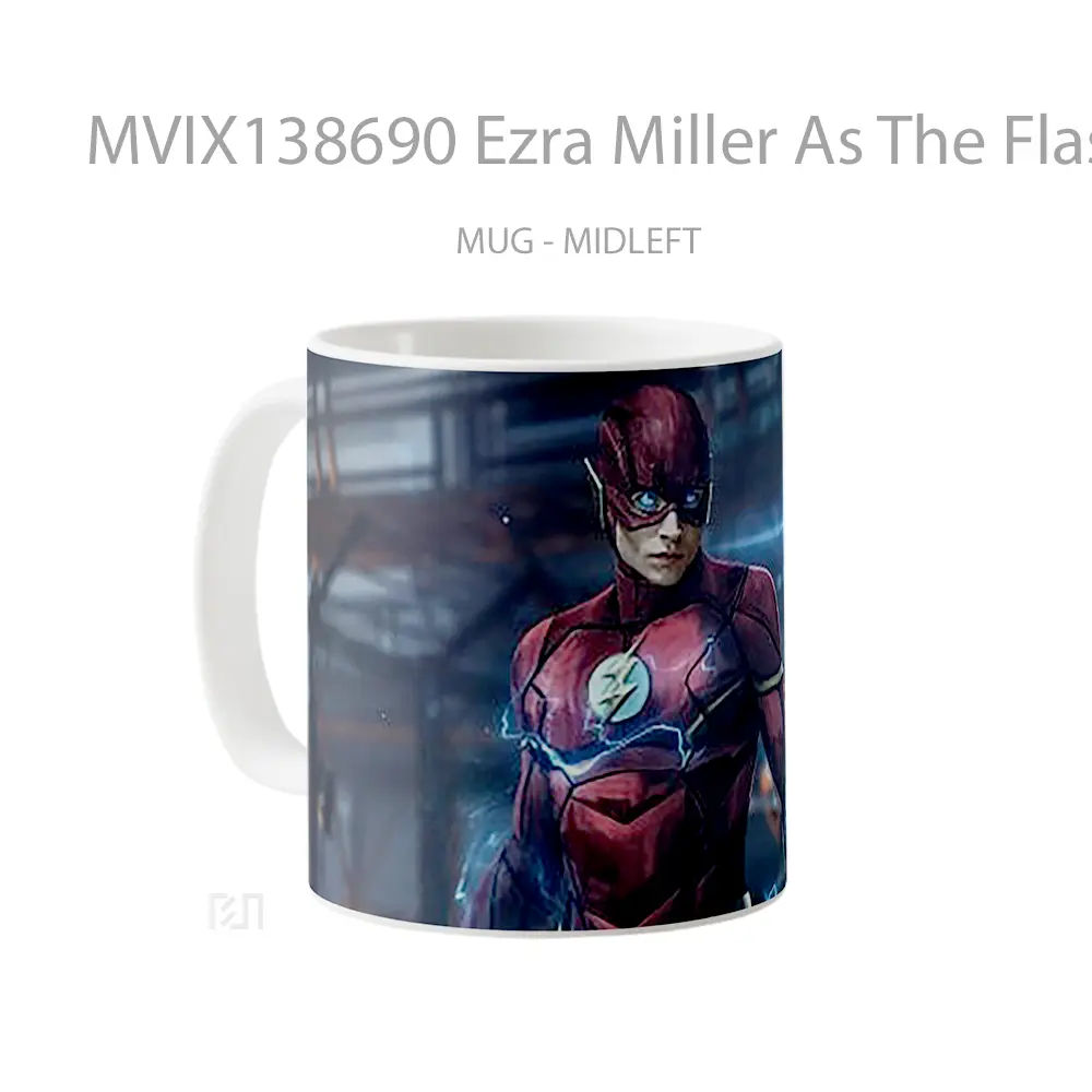Mug Ezra Miller As The Flash Gelas Superhero - All-side / Desain