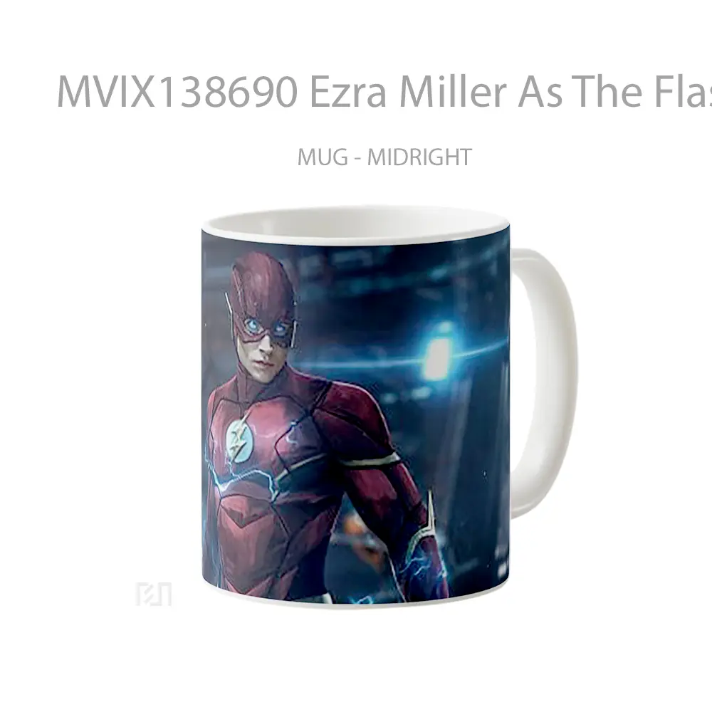 Mug Ezra Miller As The Flash Gelas Superhero - All-side / Desain