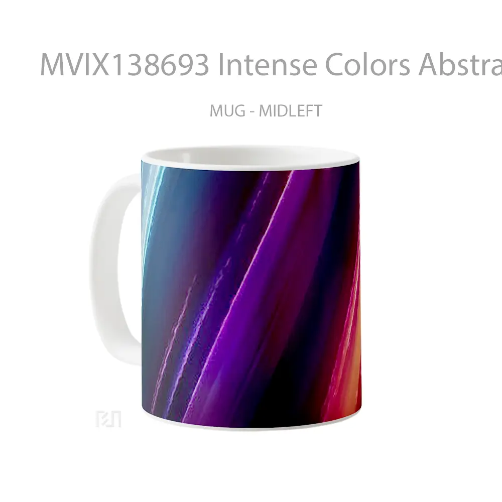 Mug Intense Colors Abstract Gelas Seni Modern - All-side / Desain