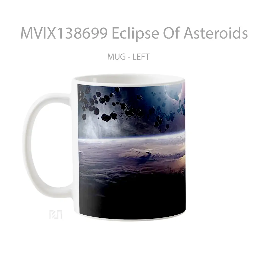 Mug Eclipse Of Asteroids Gelas Keramik Unik - All-side / Desain