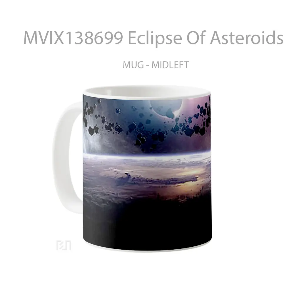 Mug Eclipse Of Asteroids Gelas Keramik Unik - All-side / Desain