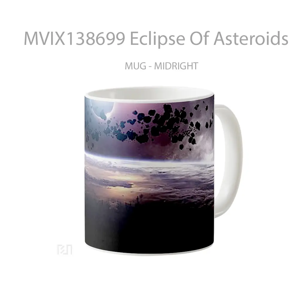 Mug Eclipse Of Asteroids Gelas Keramik Unik - All-side / Desain