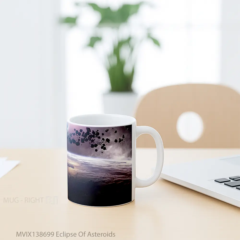 Mug Eclipse Of Asteroids Gelas Keramik Unik - All-side / Desain