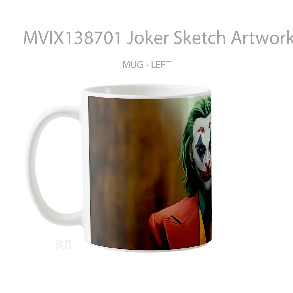 Mug Joker Sketch Artwork Gelas Superhero - All-side / Desain