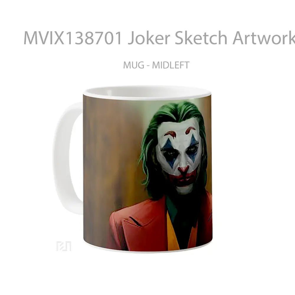Mug Joker Sketch Artwork Gelas Superhero - All-side / Desain