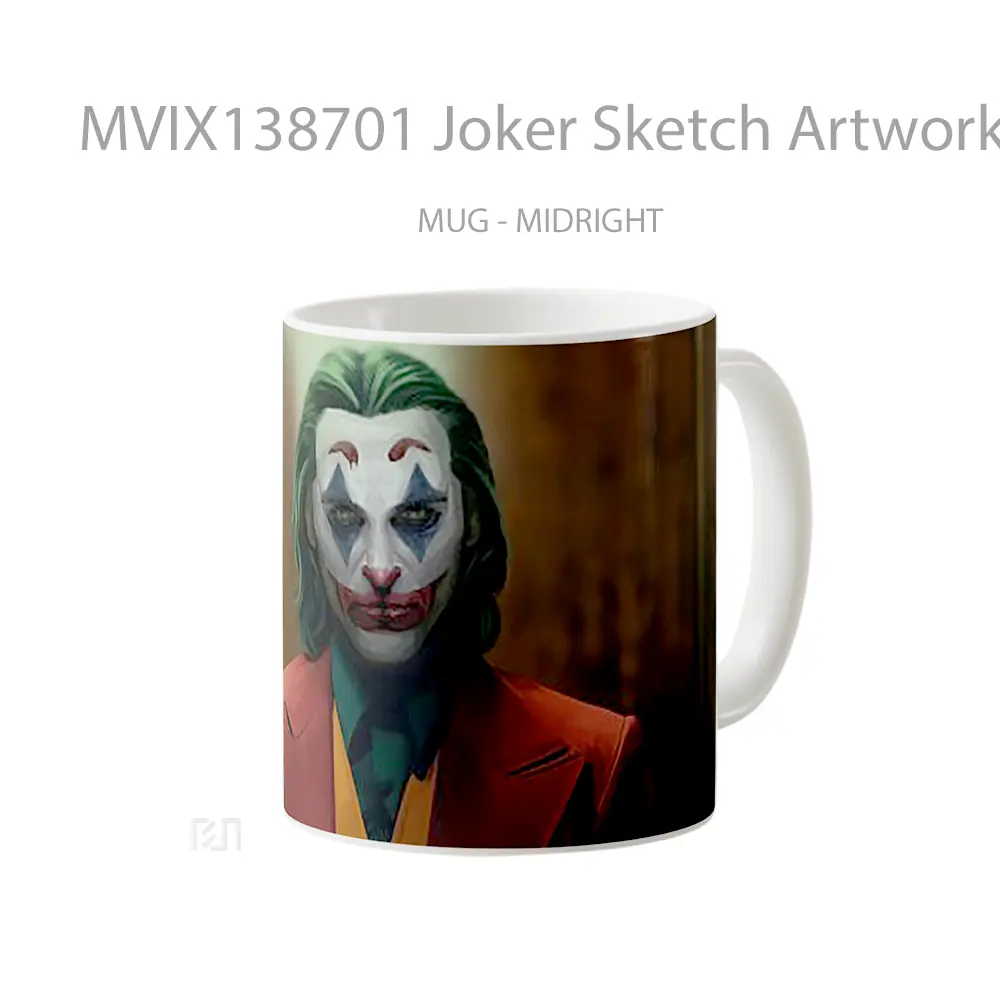 Mug Joker Sketch Artwork Gelas Superhero - All-side / Desain