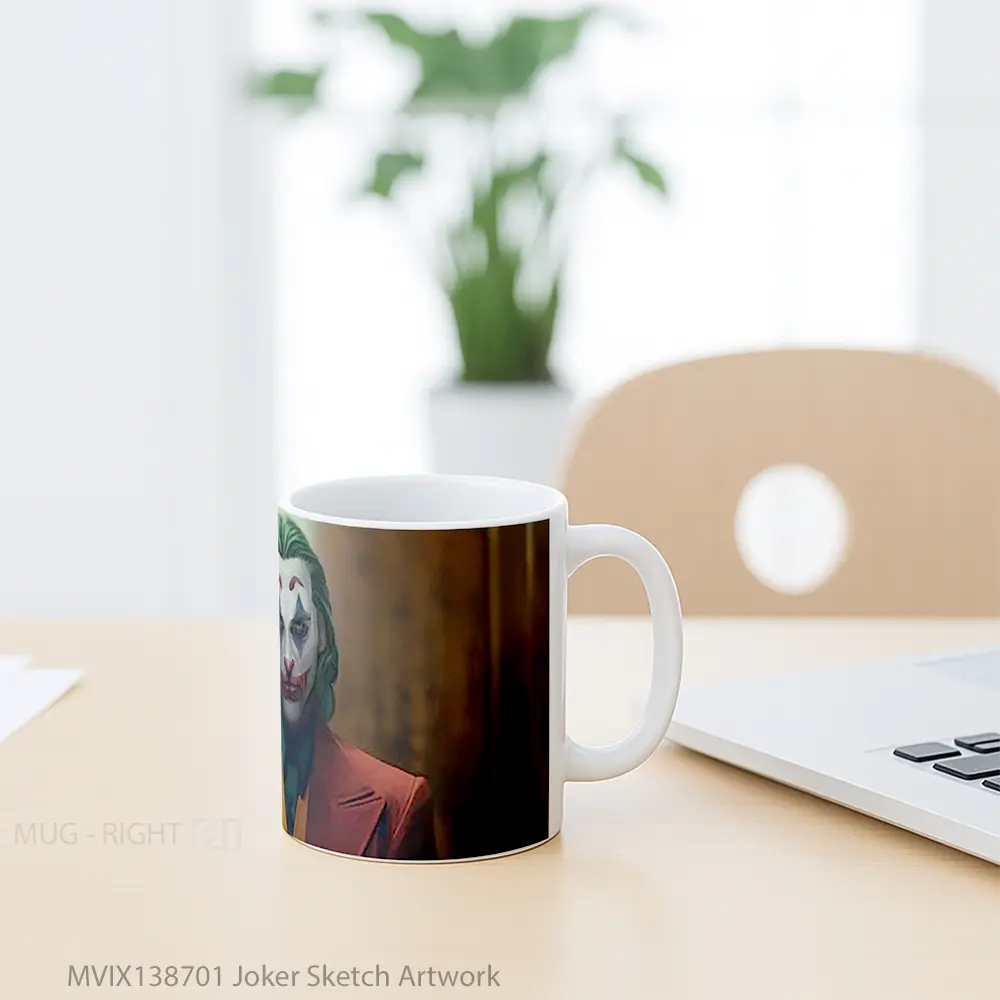 Mug Joker Sketch Artwork Gelas Superhero - All-side / Desain