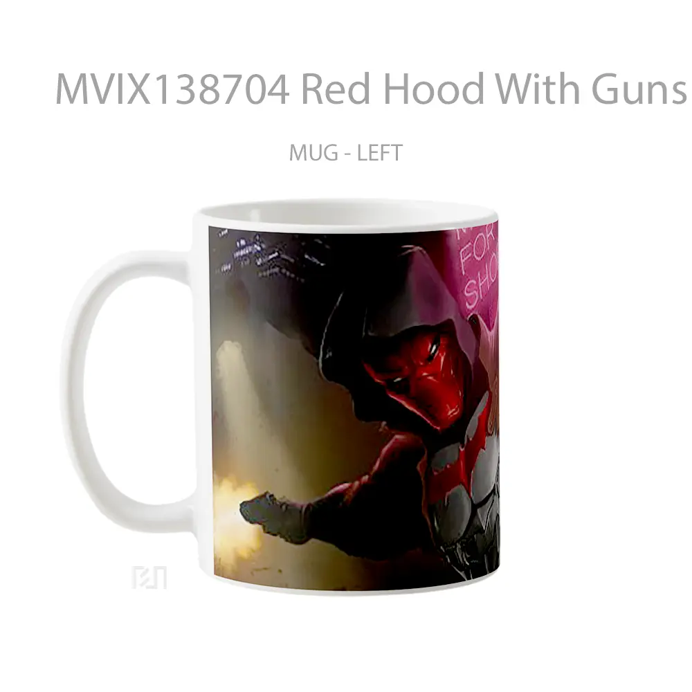 Mug Red Hood With Guns Gelas Superhero - All-side / Desain