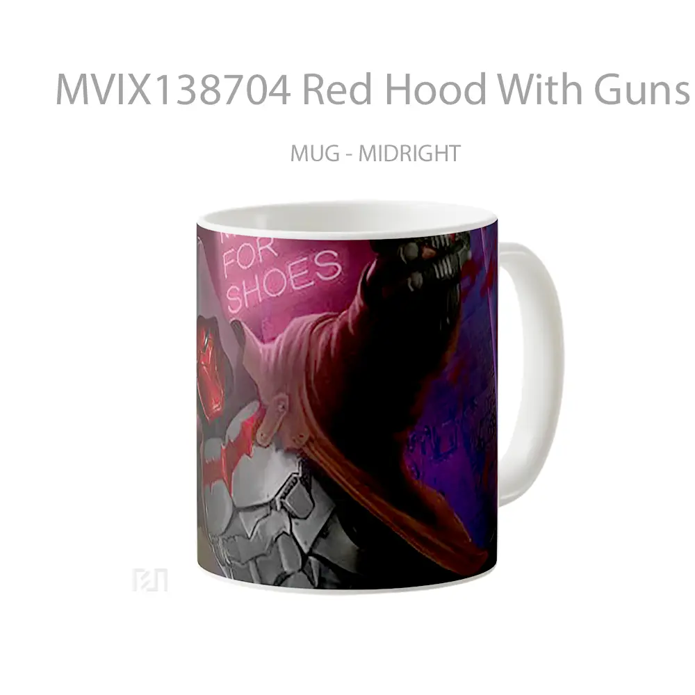 Mug Red Hood With Guns Gelas Superhero - All-side / Desain