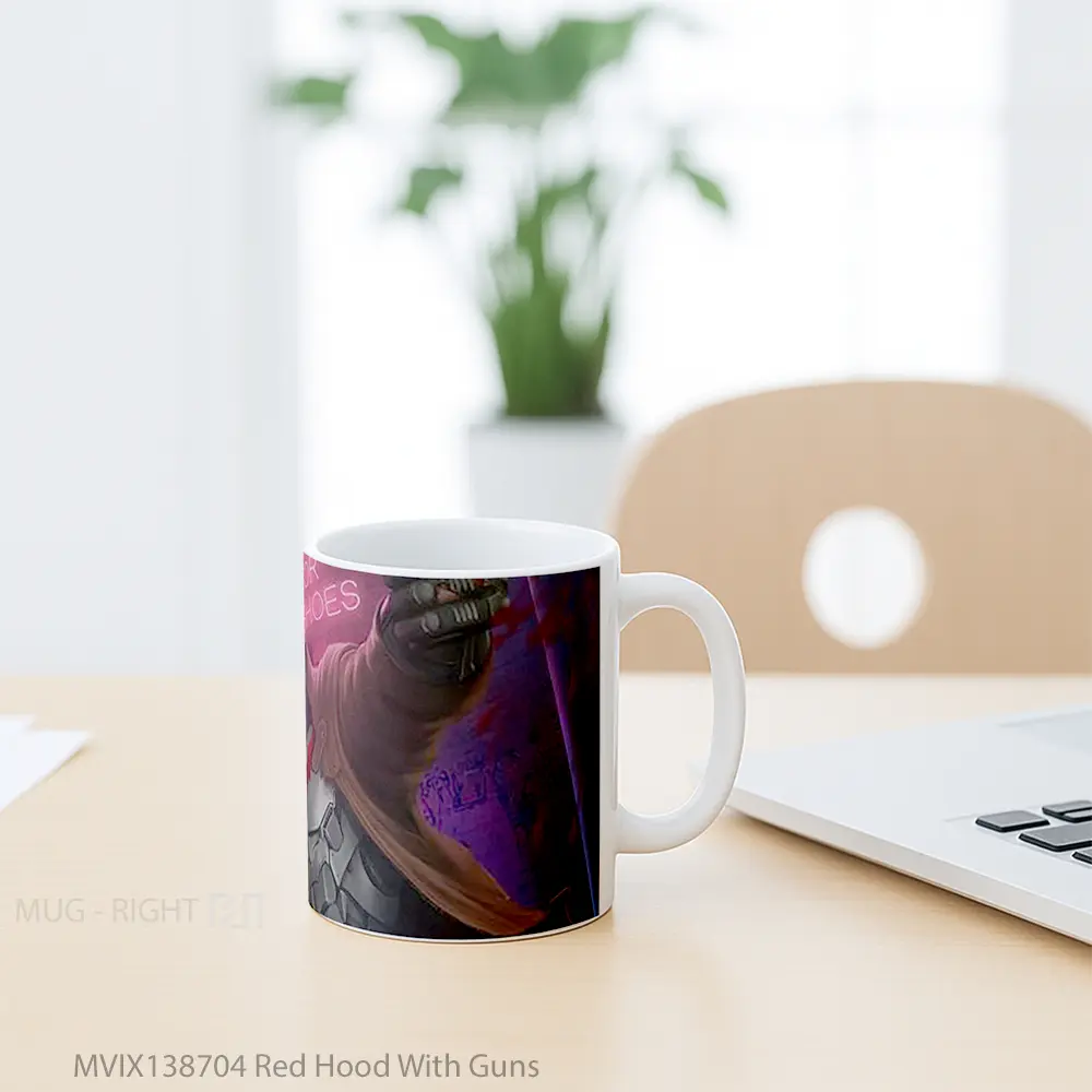 Mug Red Hood With Guns Gelas Superhero - All-side / Desain