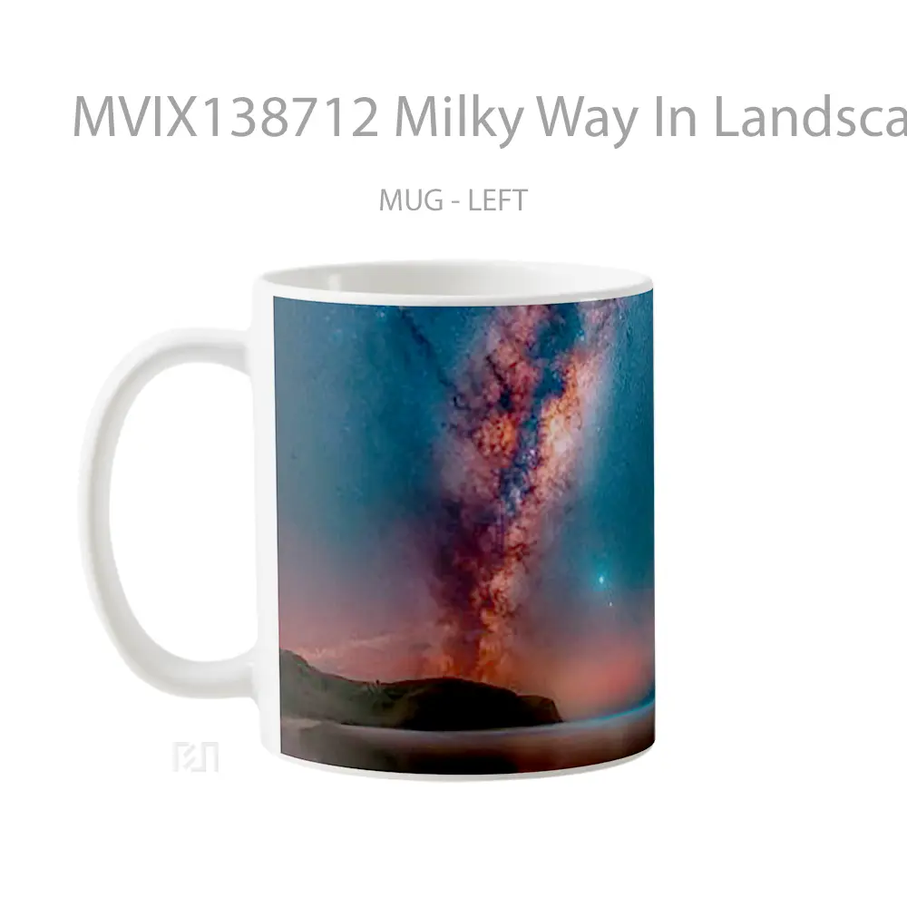 Mug Milky Way In Landscape With Lake And Mountains Gelas Pemandangan Alam - All-side / Desain