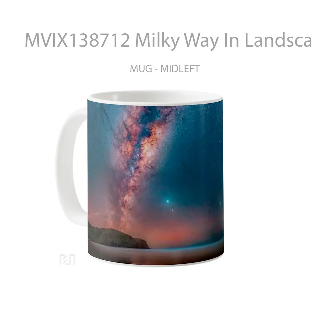 Mug Milky Way In Landscape With Lake And Mountains Gelas Pemandangan Alam - All-side / Desain