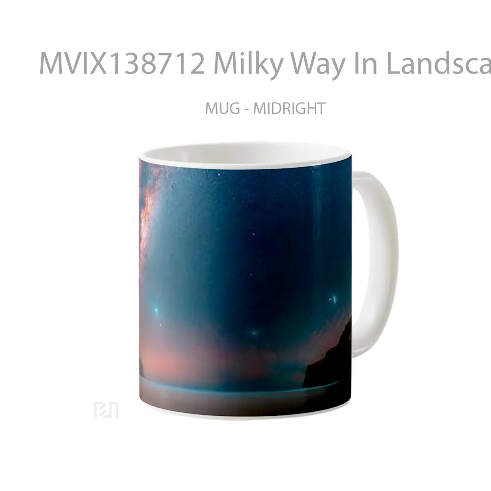 Mug Milky Way In Landscape With Lake And Mountains Gelas Pemandangan Alam - All-side / Desain