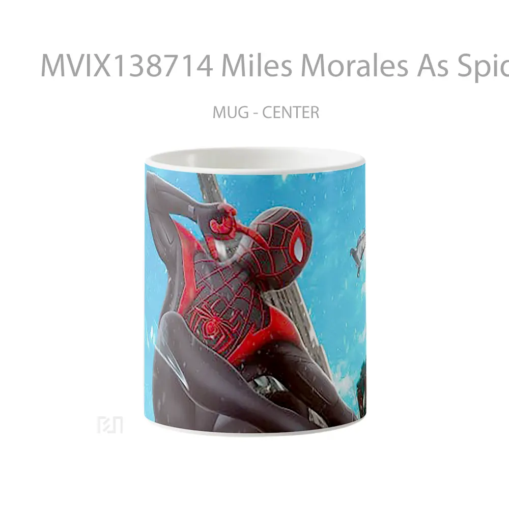 Mug Miles Morales As Spiderman With Black Suit Gelas Superhero