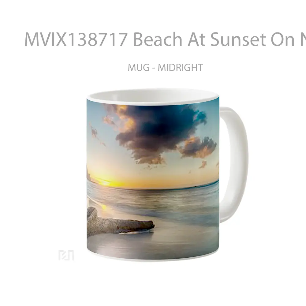 Mug Beach At Sunset On North Shore Of Kauai Gelas Pemandangan Alam - All-side / Desain