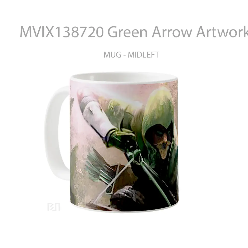 Mug Green Arrow Artwork Gelas Superhero - All-side / Desain