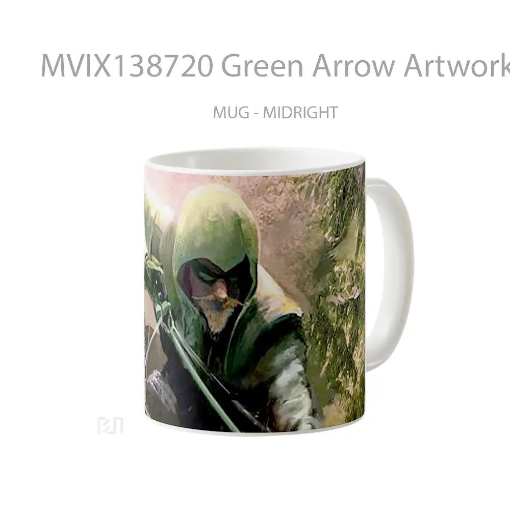Mug Green Arrow Artwork Gelas Superhero - All-side / Desain