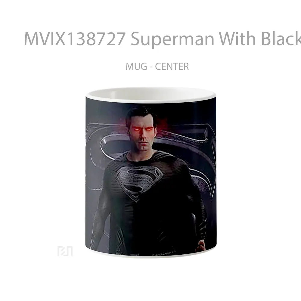 Mug Superman With Black Suit V1 Gelas Superhero