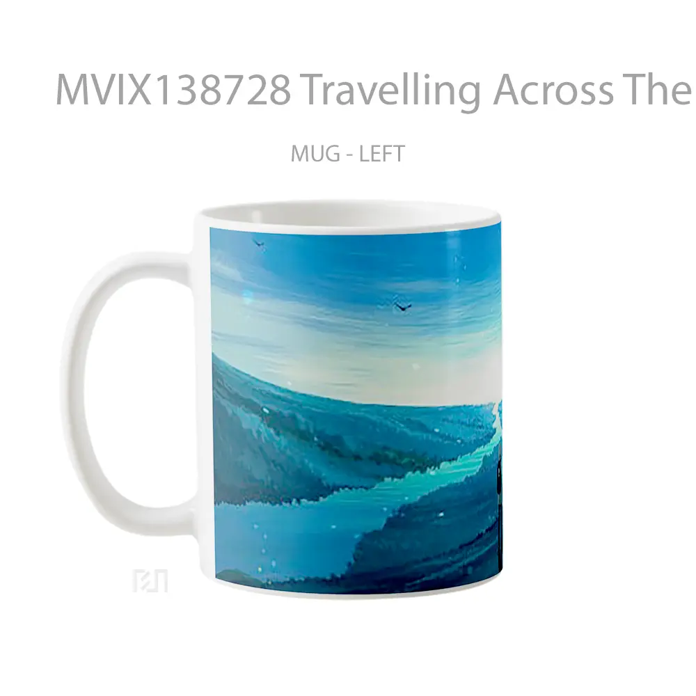Mug Travelling Across The River Gelas Pemandangan Alam - All-side / Desain