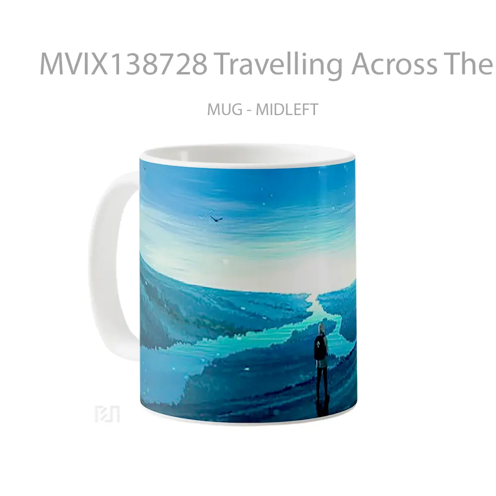 Mug Travelling Across The River Gelas Pemandangan Alam - All-side / Desain