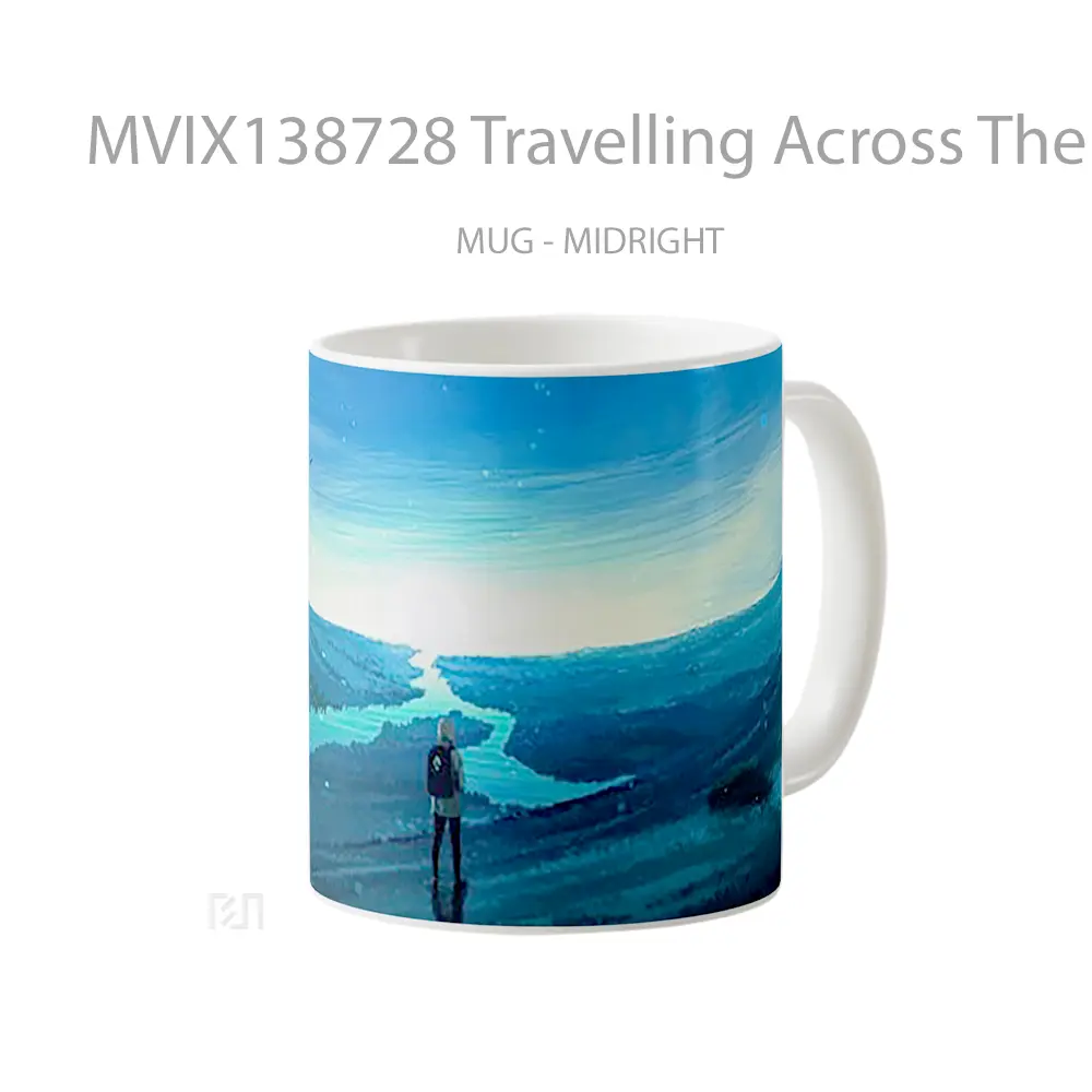 Mug Travelling Across The River Gelas Pemandangan Alam - All-side / Desain