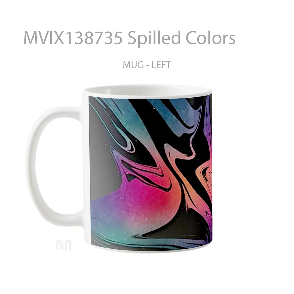 Mug Spilled Colors Gelas Keramik Unik - All-side / Desain