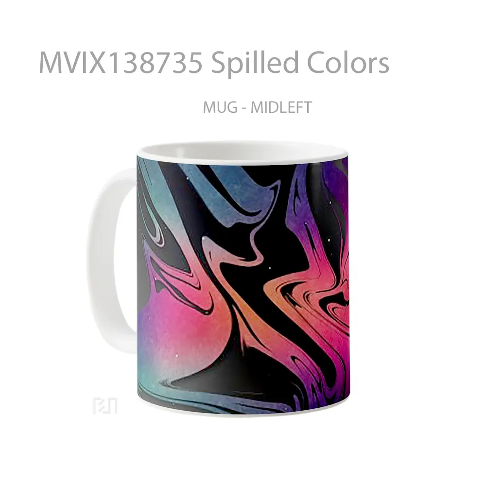 Mug Spilled Colors Gelas Keramik Unik - All-side / Desain