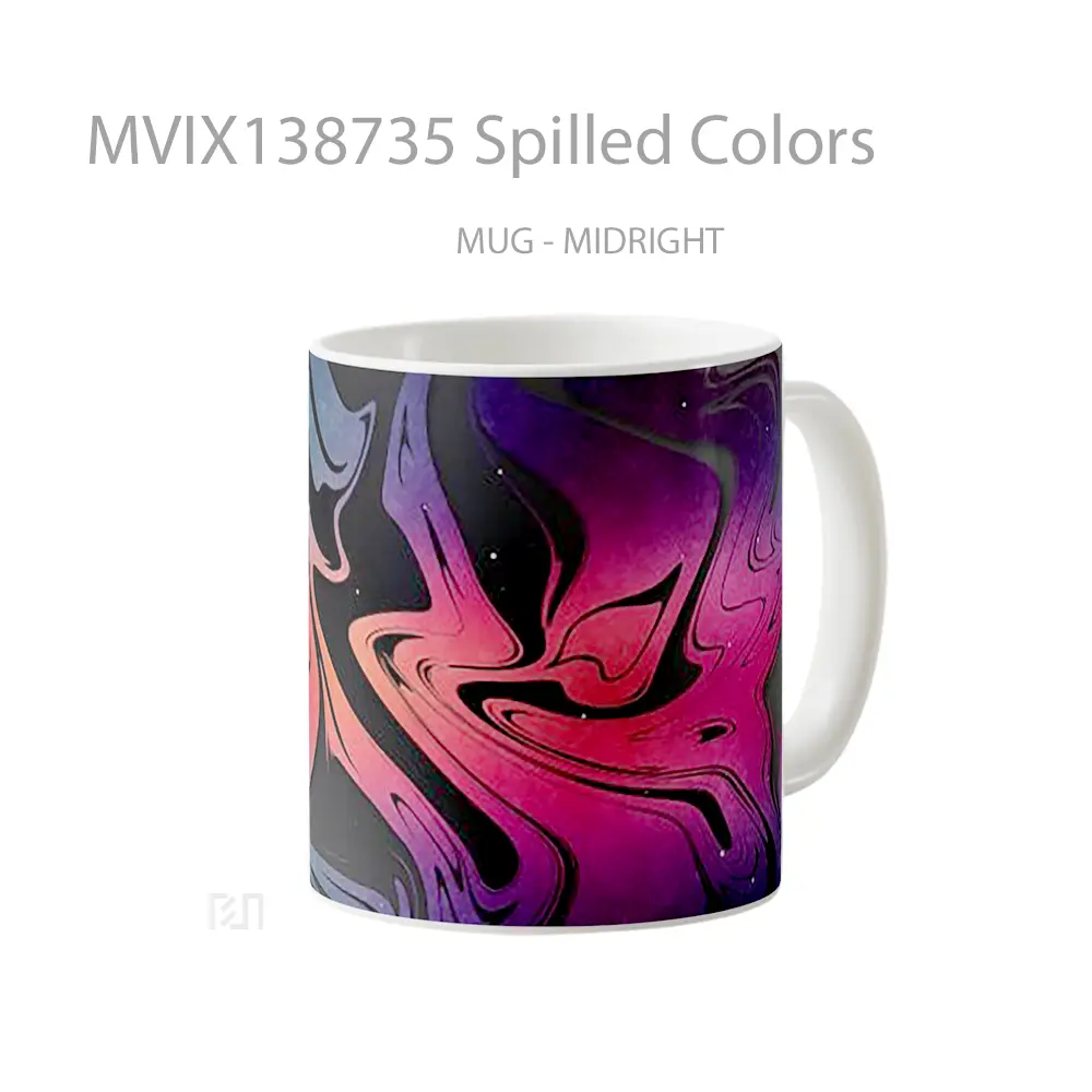 Mug Spilled Colors Gelas Keramik Unik - All-side / Desain