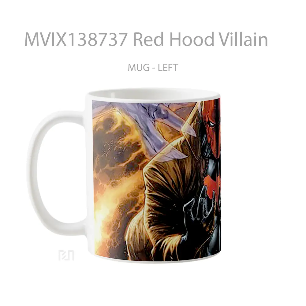 Mug Red Hood Villain Gelas Superhero - All-side / Desain