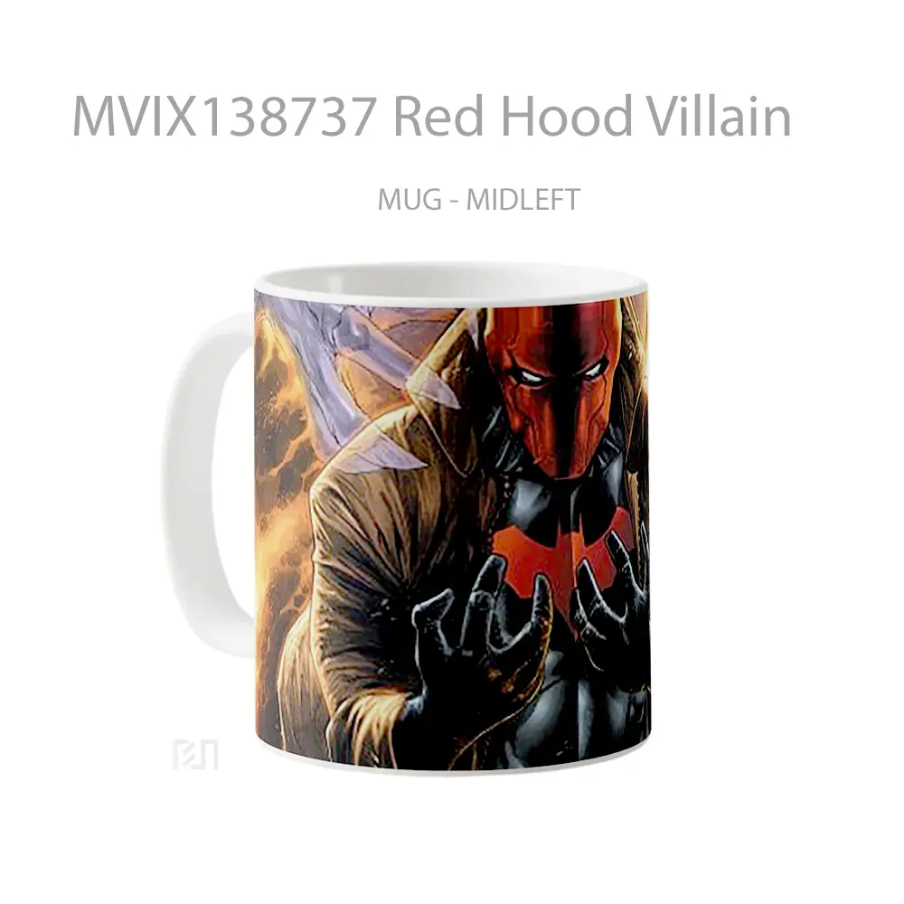 Mug Red Hood Villain Gelas Superhero - All-side / Desain