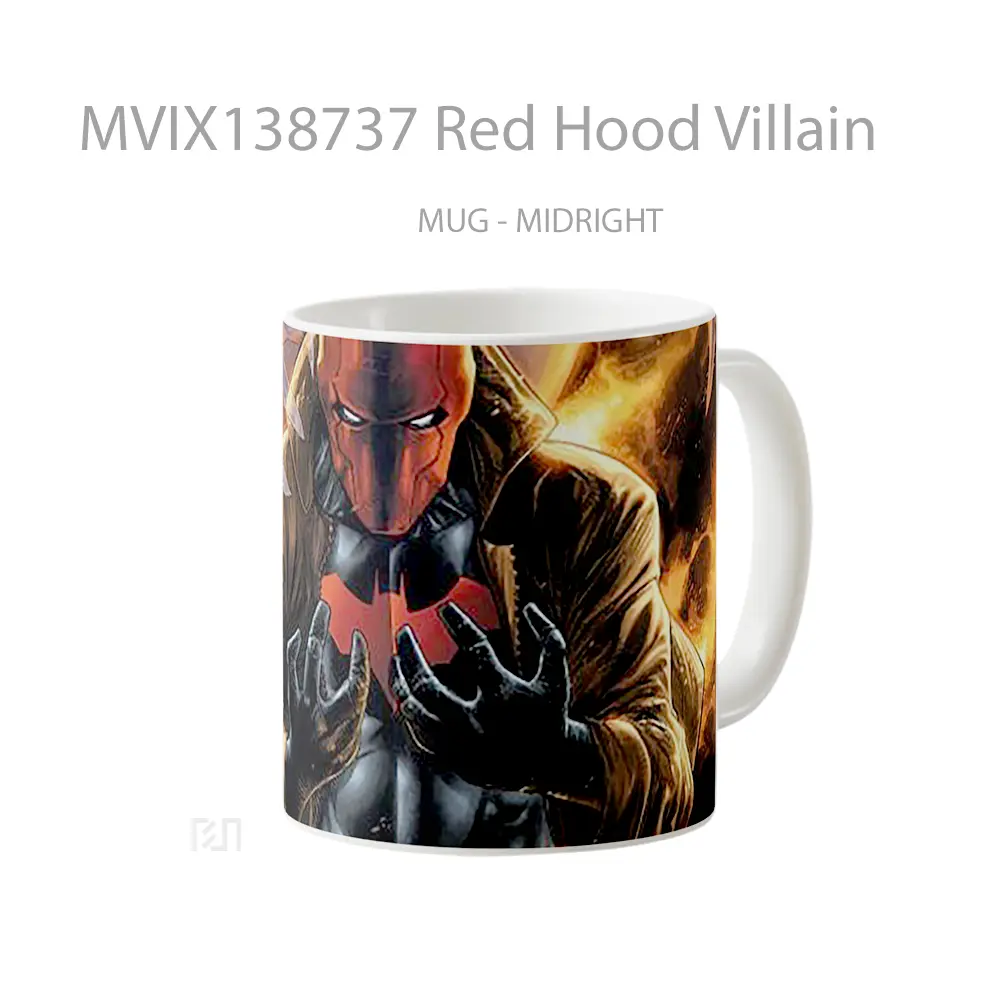 Mug Red Hood Villain Gelas Superhero - All-side / Desain
