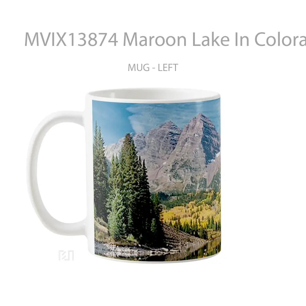 Mug Maroon Lake In Colorado During Autumn Gelas Pemandangan Alam - All-side / Desain