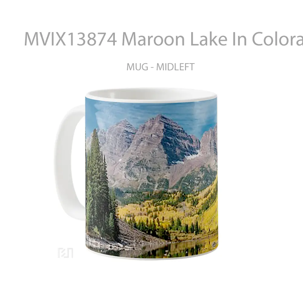 Mug Maroon Lake In Colorado During Autumn Gelas Pemandangan Alam - All-side / Desain