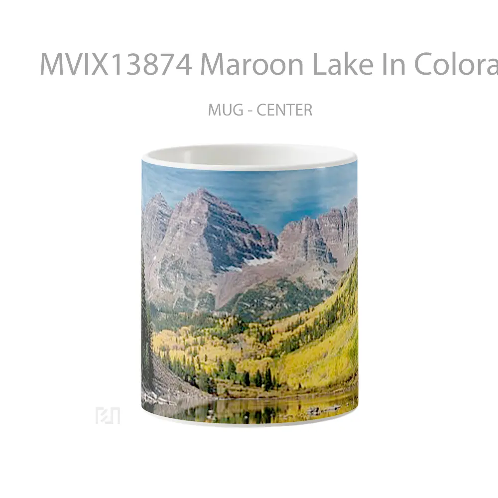 Mug Maroon Lake In Colorado During Autumn Gelas Pemandangan Alam