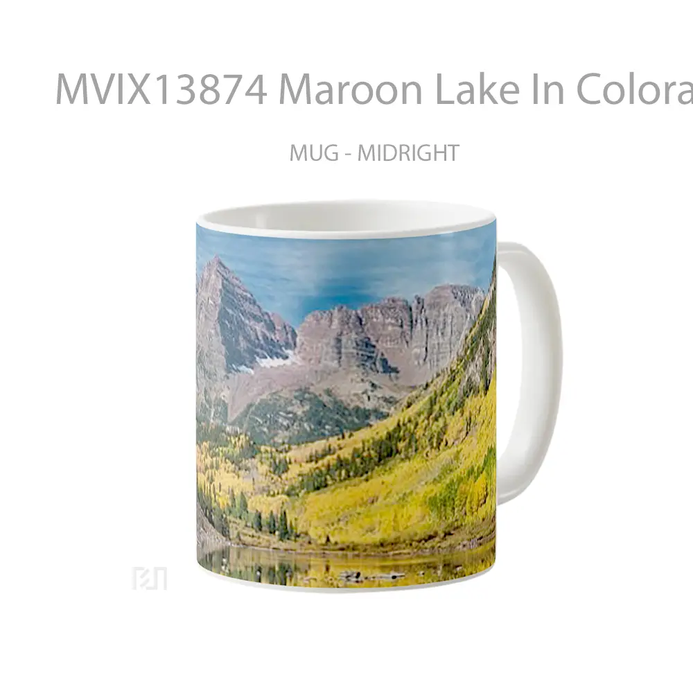Mug Maroon Lake In Colorado During Autumn Gelas Pemandangan Alam - All-side / Desain