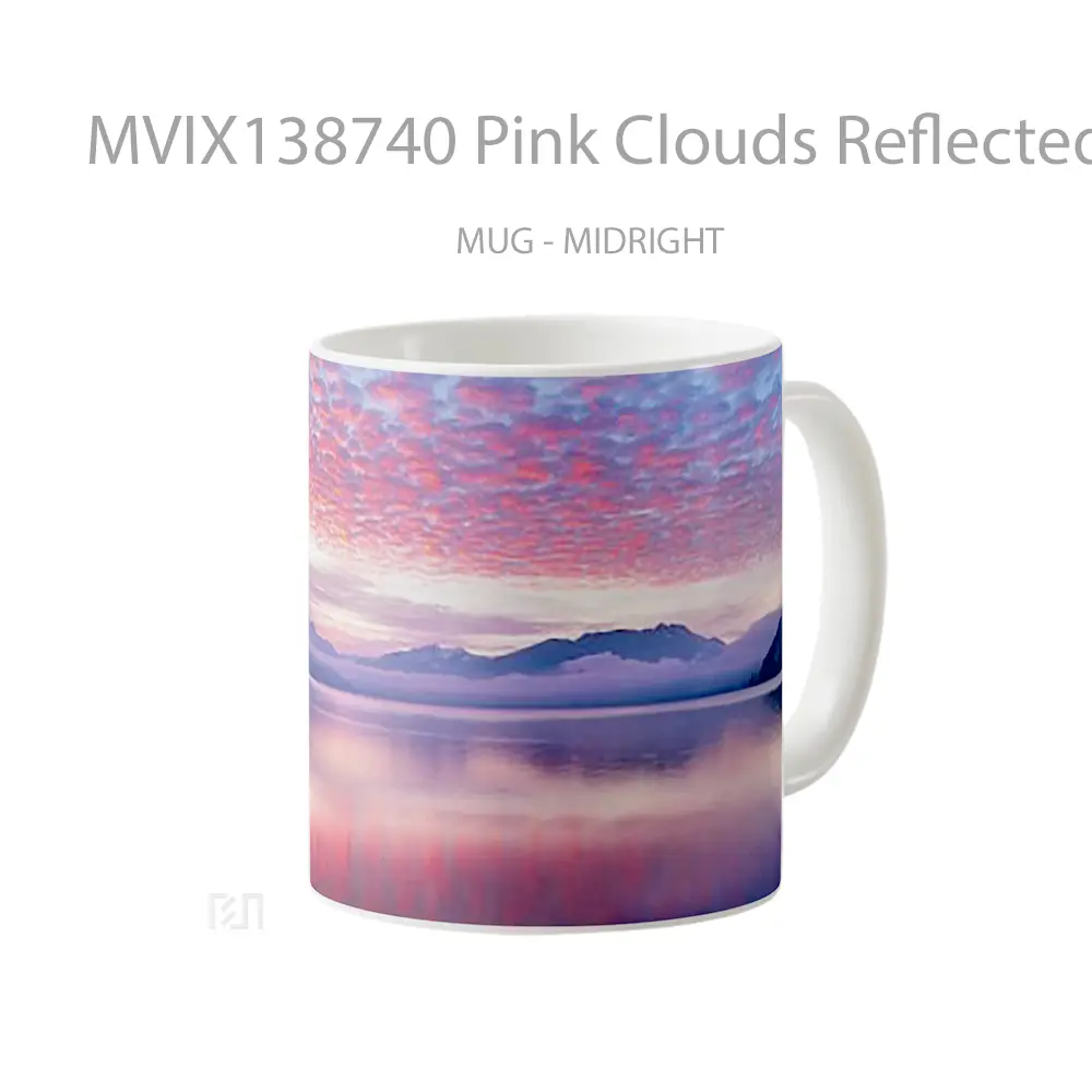Mug Pink Clouds Reflected In Lake Gelas Pemandangan Alam - All-side / Desain